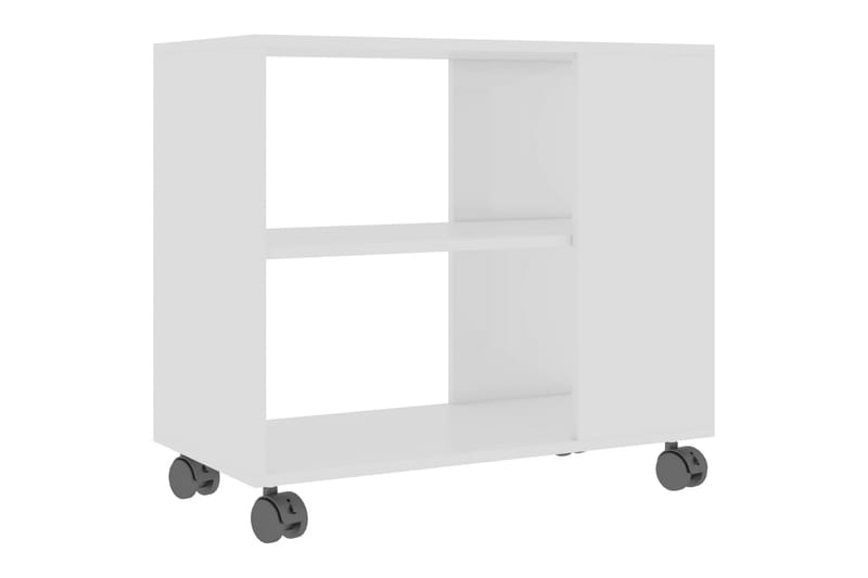Sivupöytä korkeakiilto valkoinen 70x35x55 cm lastulevy - Huonekalut - Pöytä & ruokailuryhmä - Apupöytä & sivupöytä - Tarjotinpöytä & pikkupöytä