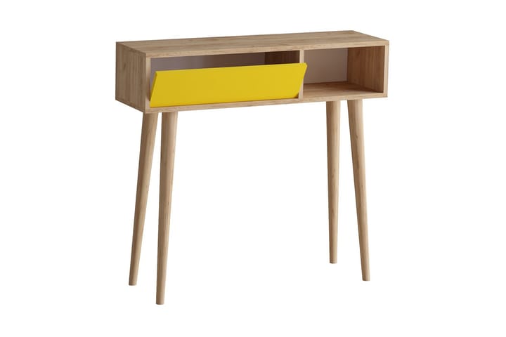 Sivupöytä Kulta/Tammi/Keltainen - Tarjotinpöytä & pikkupöytä - Lamppupöytä