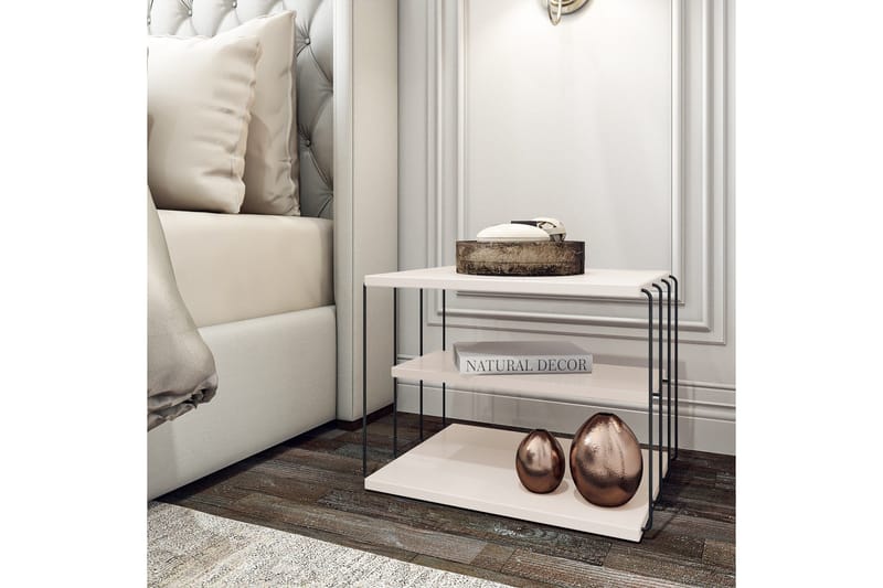 Sivupöytä Ljusfors 50 cm - Valkoinen / musta - Huonekalut - Pöytä & ruokailuryhmä - Apupöytä & sivupöytä - Tarjotinpöytä & pikkupöytä