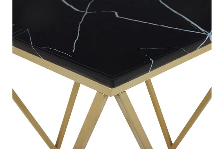 Sivupöytä Losleones 50 cm - Musta / Kulta - Tarjotinpöytä & pikkupöytä - Lamppupöytä