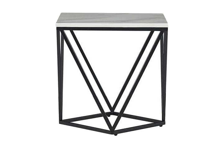 Sivupöytä Losleones 50 cm - Valkoinen / musta - Tarjotinpöytä & pikkupöytä - Lamppupöytä