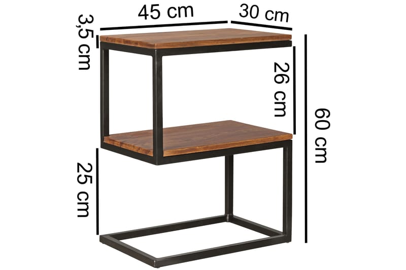 Sivupöytä Lysogorski 45 cm - Puu/Luonnonväri - Huonekalut - Pöytä & ruokailuryhmä - Apupöytä & sivupöytä - Tarjotinpöytä & pikkupöytä