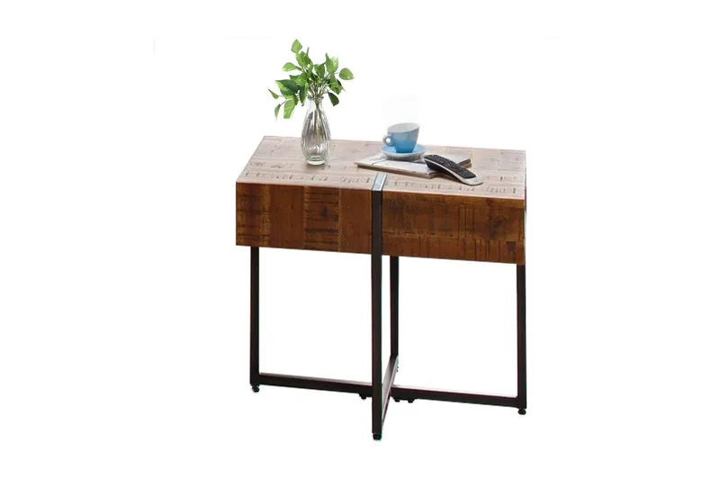 Sivupöytä Marcus - Akaasia Ruskea/Metalli - Huonekalut - Pöytä & ruokailuryhmä - Apupöytä & sivupöytä - Tarjotinpöytä & pikkupöytä