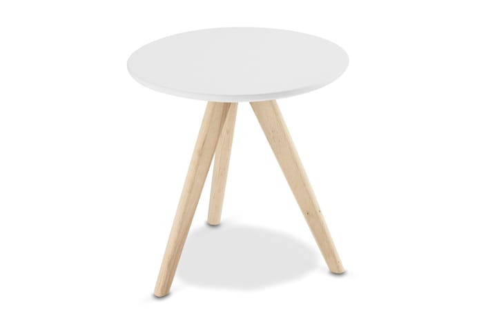 Sivupöytä Minerva 40 cm Pyöreä - Valkoinen - Lamppupöytä - Tarjotinpöytä & pikkupöytä