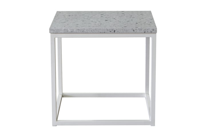 Sivupöytä Minto 47 cm - Vaaleanharmaa Terrazzo/Valk - Lamppupöytä - Tarjotinpöytä & pikkupöytä