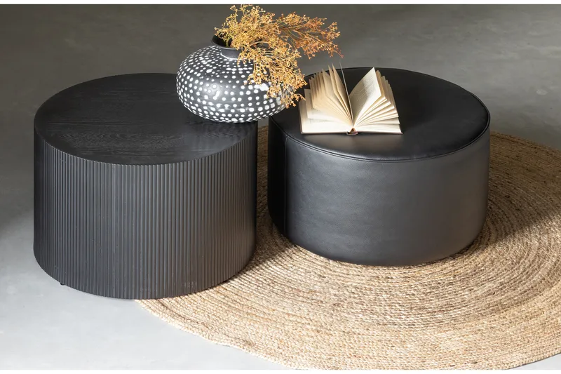 Sivupöytä Mirek 60 cm Pyöreä - Musta - Huonekalut - Pöytä & ruokailuryhmä - Apupöytä & sivupöytä - Tarjotinpöytä & pikkupöytä