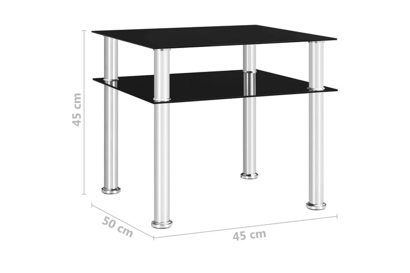 Sivupöytä musta 45x50x45 cm karkaistu lasi - Musta - Huonekalut - Pöytä & ruokailuryhmä - Apupöytä & sivupöytä - Tarjotinpöytä & pikkupöytä