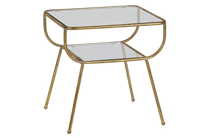 Sivupöytä Naevius 47 cm - Antiikki messinki/Lasi - Huonekalut - Pöytä & ruokailuryhmä - Apupöytä & sivupöytä - Tarjotinpöytä & pikkupöytä