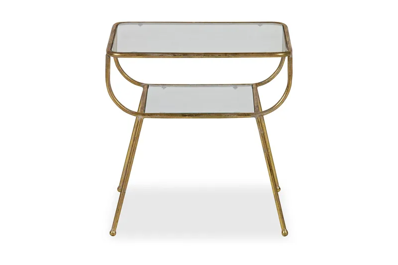 Sivupöytä Naevius 47 cm, Antiikki messinki/Lasi