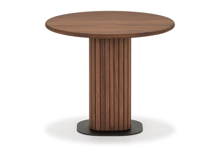 Sivupöytä Neandir 53 cm Pyöreä Massiivipähkinä - Pähkinä - Tarjotinpöytä & pikkupöytä - Lamppupöytä