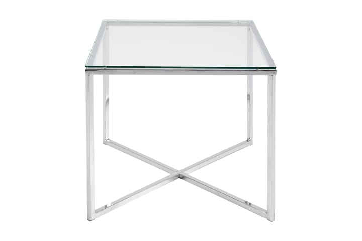 Sivupöytä Odd 50 cm - Lasi/Kromi - Lamppupöytä - Tarjotinpöytä & pikkupöytä
