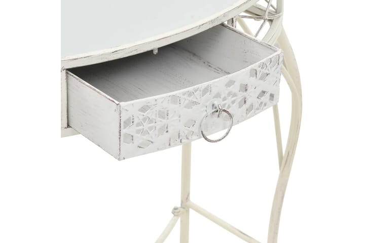 Sivupöytä ranskalaistyylinen metalli 82x39x76 cm valkoinen - Valkoinen - Lamppupöytä - Tarjotinpöytä & pikkupöytä