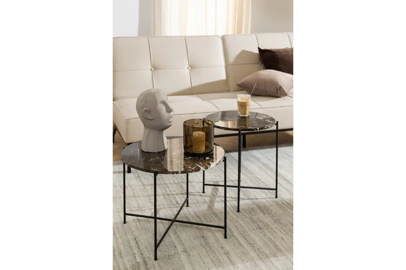 Sivupöytä Sakchan 42 cm Pyöreä - Ruskea - Huonekalut - Pöytä & ruokailuryhmä - Apupöytä & sivupöytä - Tarjotinpöytä & pikkupöytä