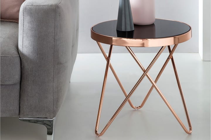Sivupöytä Saupp - Messinki/Musta - Tarjotinpöytä & pikkupöytä - Lamppupöytä