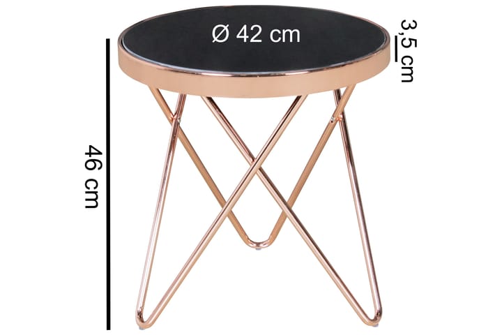 Sivupöytä Saupp - Messinki/Musta - Tarjotinpöytä & pikkupöytä - Lamppupöytä