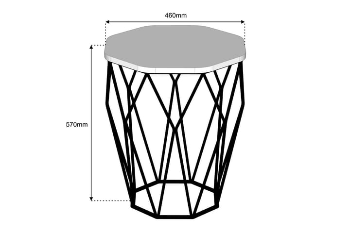 Sivupöytä Sofya Pyöreä 46 cm - Musta - Tarjotinpöytä & pikkupöytä - Lamppupöytä