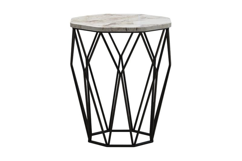 Sivupöytä Sofya Pyöreä 46 cm - Harmaa/Musta - Huonekalut - Pöytä & ruokailuryhmä - Apupöytä & sivupöytä - Tarjotinpöytä & pikkupöytä