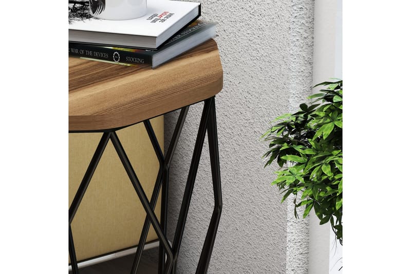 Sivupöytä Sofya Pyöreä 46 cm - Tummanruskea/Musta - Huonekalut - Pöytä & ruokailuryhmä - Apupöytä & sivupöytä - Tarjotinpöytä & pikkupöytä