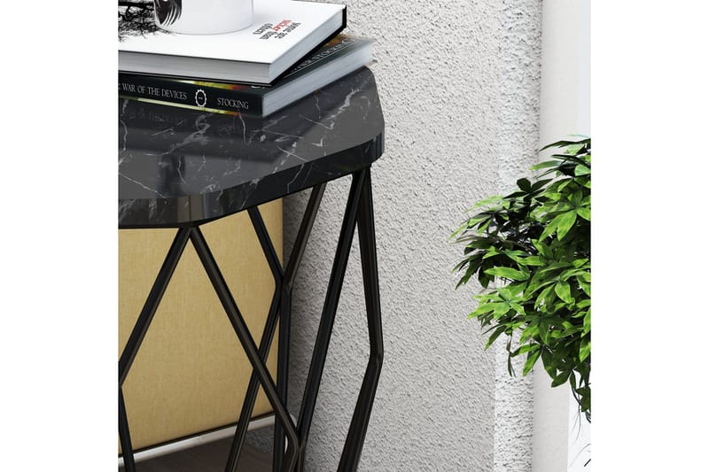 Sivupöytä Sofya Pyöreä 46 cm - Musta - Huonekalut - Pöytä & ruokailuryhmä - Apupöytä & sivupöytä - Tarjotinpöytä & pikkupöytä