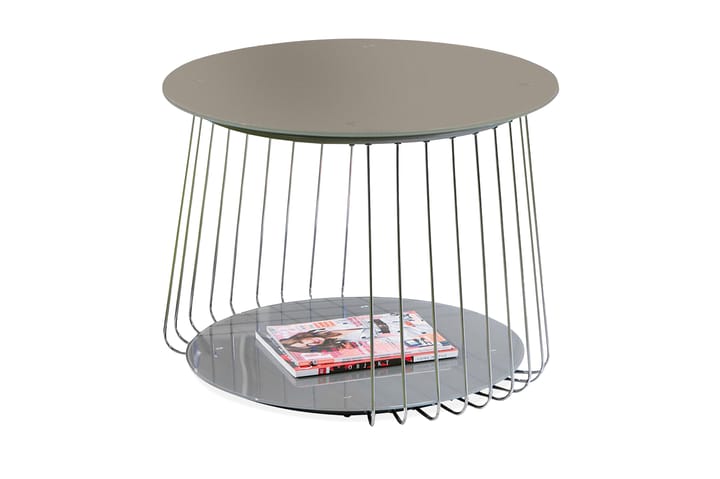 Sivupöytä Tatiana 70 cm Pyöreä - Lasi/Kromi - Tarjotinpöytä & pikkupöytä - Lamppupöytä