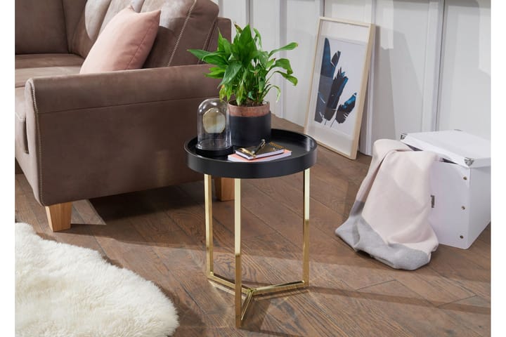Sivupöytä Tilesha 40 cm - Kulta - Tarjotinpöytä & pikkupöytä - Lamppupöytä