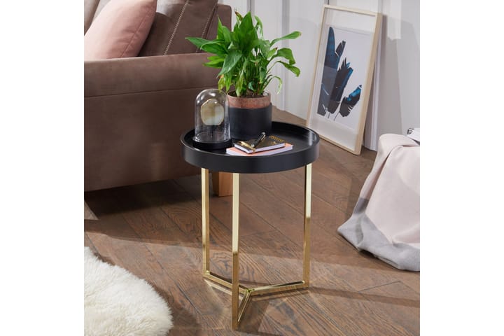 Sivupöytä Tilesha 40 cm - Kulta - Tarjotinpöytä & pikkupöytä - Lamppupöytä