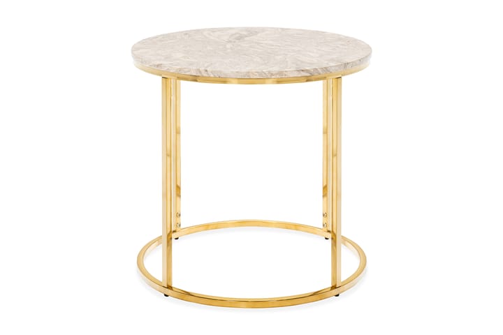 Sivupöytä Titania 50 cm Pyöreä Marmori - Beige - Tarjotinpöytä & pikkupöytä - Lamppupöytä - Marmoripöydät