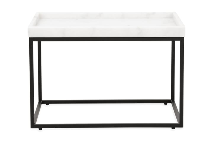 Sivupöytä Tosterup 60 cm - Valkoinen/Musta - Tarjotinpöytä & pikkupöytä - Lamppupöytä - Marmoripöydät