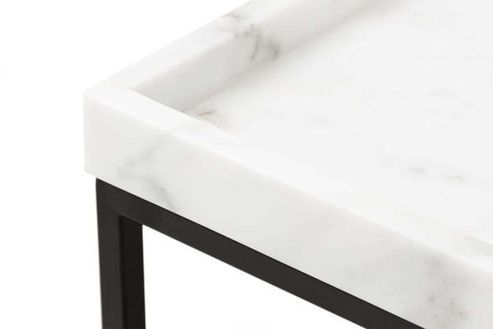 Sivupöytä Tosterup 60 cm - Valkoinen/Musta - Tarjotinpöytä & pikkupöytä - Marmoripöydät - Lamppupöytä