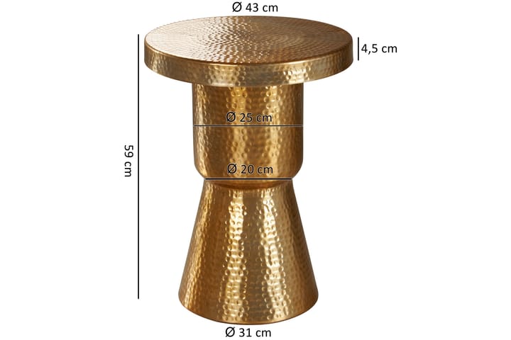 Sivupöytä Tschumperlin 43 cm - Kulta - Tarjotinpöytä & pikkupöytä - Lamppupöytä