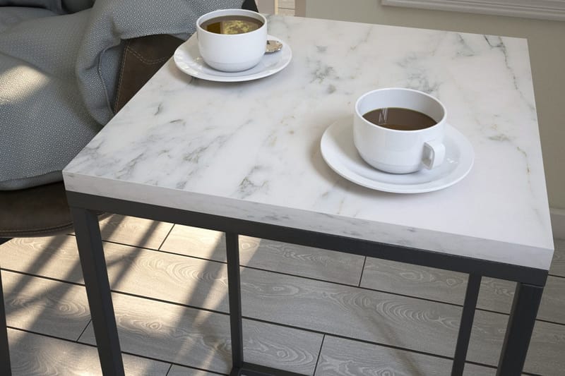 Sivupöytä Ubbeboda 35 cm - Valkoinen/Musta - Huonekalut - Pöytä & ruokailuryhmä - Apupöytä & sivupöytä - Tarjotinpöytä & pikkupöytä