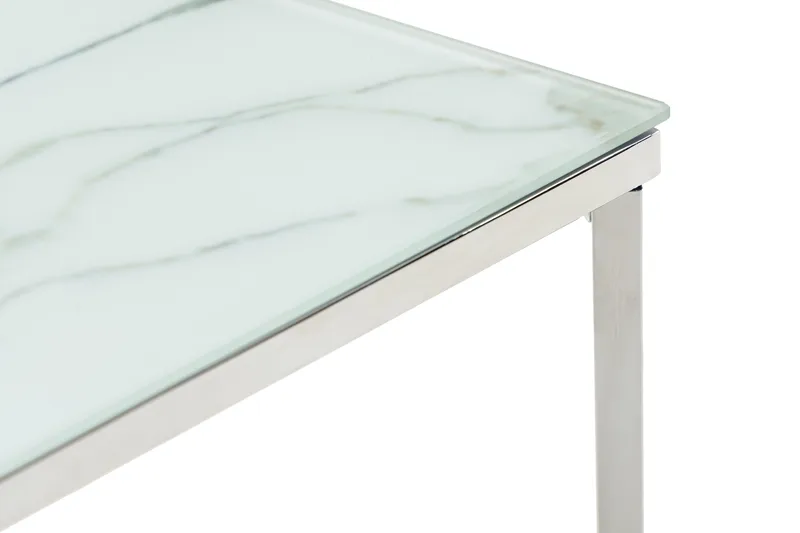 Sivupöytä Valeria 45 cm - Valkoinen/Kromi - Huonekalut - Pöytä & ruokailuryhmä - Apupöytä & sivupöytä - Tarjotinpöytä & pikkupöytä