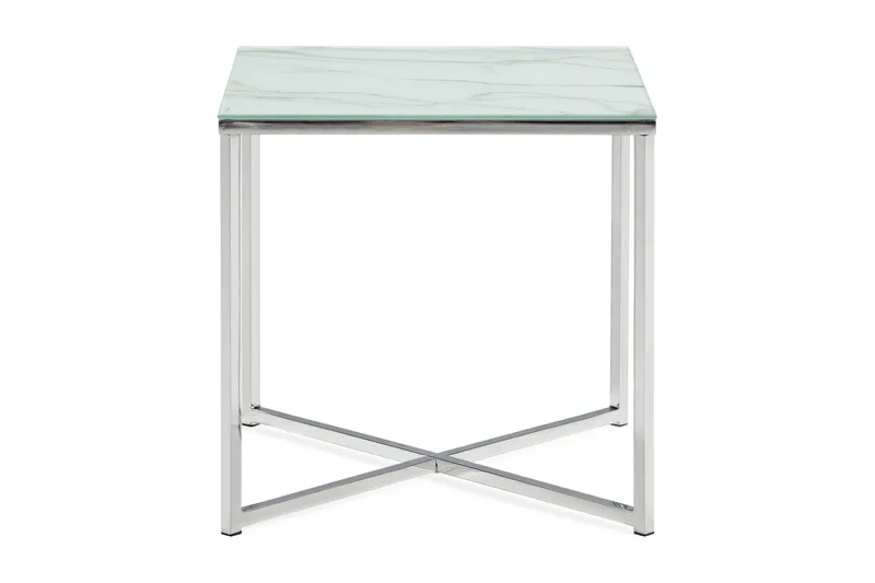 Sivupöytä Valeria 45 cm - Valkoinen/Kromi - Huonekalut - Pöytä & ruokailuryhmä - Apupöytä & sivupöytä - Tarjotinpöytä & pikkupöytä