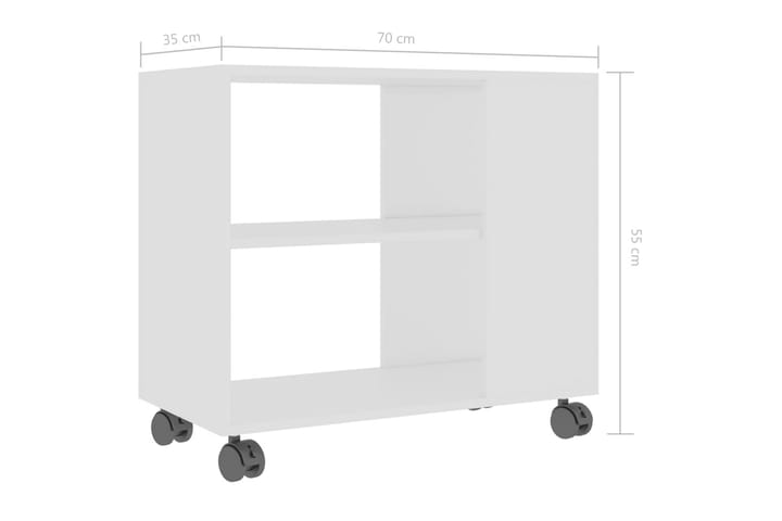 Sivupöytä valkoinen 70x35x55 cm lastulevy - Lamppupöytä - Tarjotinpöytä & pikkupöytä