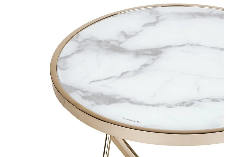 Sivupöytä Vanlaarhoven Marmoriefekti, Valkoinen