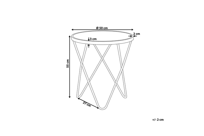 Sivupöytä Vanlaarhoven Marmoriefekti - Valkoinen - Huonekalut - Pöytä & ruokailuryhmä - Apupöytä & sivupöytä - Tarjotinpöytä & pikkupöytä