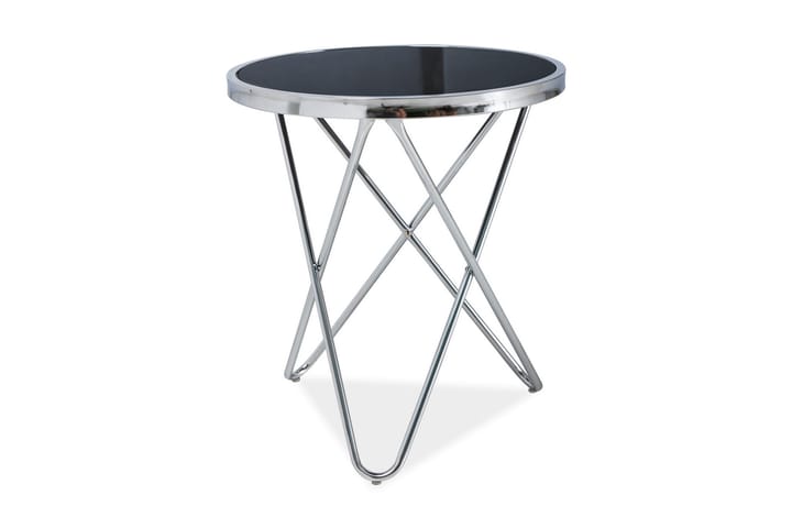 Sivupöytä Varzea 45 cm Pyöreä - Lasi/Musta/Hopea - Tarjotinpöytä & pikkupöytä - Lamppupöytä