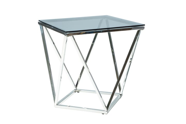 Sivupöytä Yealand 50 cm - Lasi/Hopea - Tarjotinpöytä & pikkupöytä - Lamppupöytä