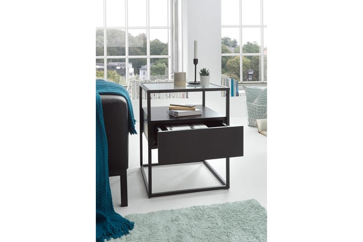 Sivupöytä Pitlik 43 cm - Musta - Lamppupöytä - Tarjotinpöytä & pikkupöytä