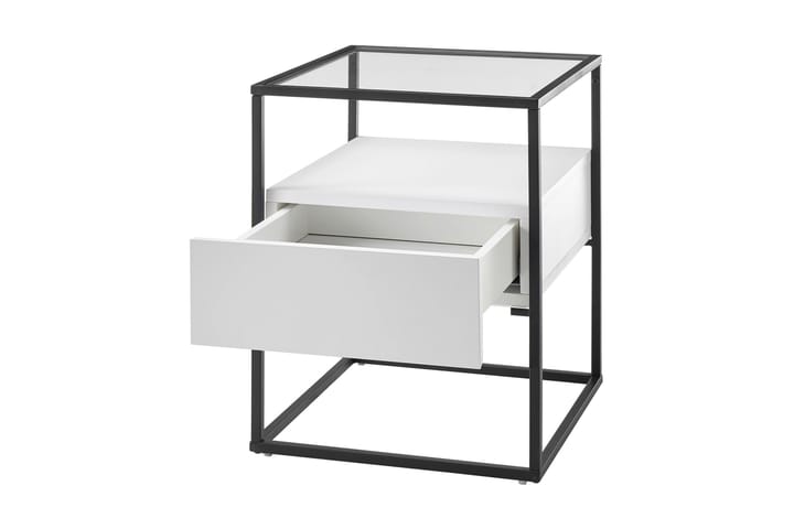 Sivupöytä Pitlik 43 cm - Valkoinen - Tarjotinpöytä & pikkupöytä - Lamppupöytä