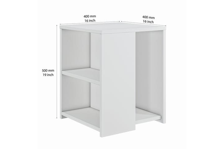 Sivupöytä Puento 40 cm - Valkoinen - Tarjotinpöytä & pikkupöytä - Lamppupöytä