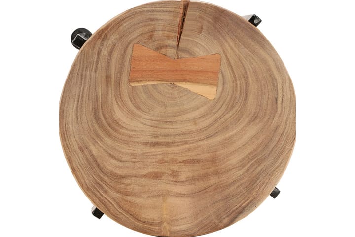 Sivupöytäsarja 2 kpl kiinteä akaasiapuu - Ruskea - Lamppupöytä - Tarjotinpöytä & pikkupöytä