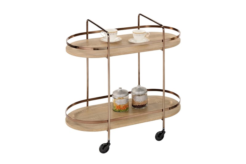 Tarjoilupöytä Genova 80x42x80 cm Vaaleanruskea - Huonekalut - Pöytä & ruokailuryhmä - Apupöytä & sivupöytä - Tarjotinpöytä & pikkupöytä