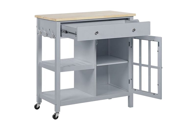 Tarjoiluvaunu Lencisa 80 cm - Harmaa - Huonekalut - Pöytä & ruokailuryhmä - Apupöytä & sivupöytä - Tarjotinpöytä & pikkupöytä