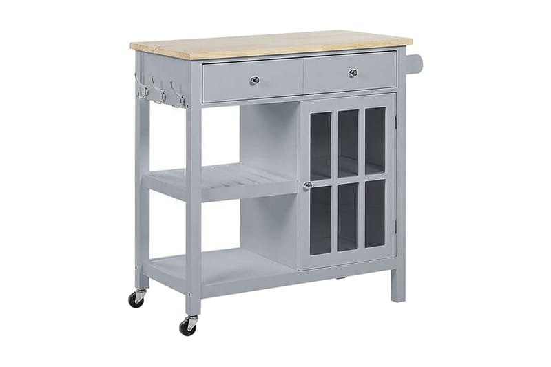 Tarjoiluvaunu Lencisa 80 cm - Harmaa - Huonekalut - Pöytä & ruokailuryhmä - Apupöytä & sivupöytä - Tarjotinpöytä & pikkupöytä