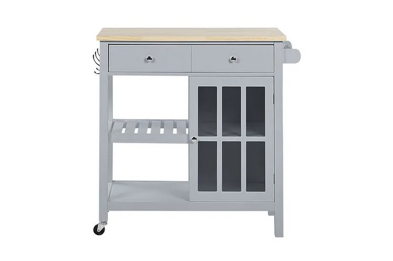 Tarjoiluvaunu Lencisa 80 cm, Harmaa