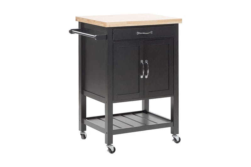 Tarjoiluvaunu Licalsi - Musta - Huonekalut - Pöytä & ruokailuryhmä - Apupöytä & sivupöytä - Tarjotinpöytä & pikkupöytä