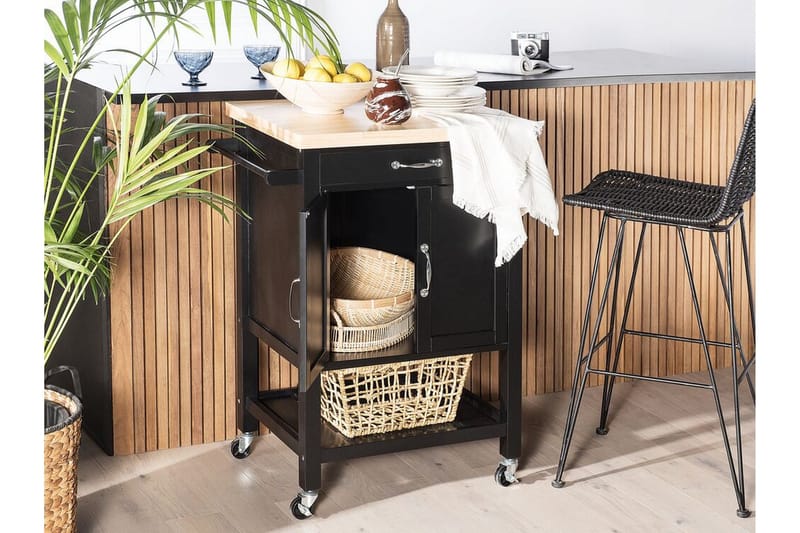 Tarjoiluvaunu Licalsi - Musta - Huonekalut - Pöytä & ruokailuryhmä - Apupöytä & sivupöytä - Tarjotinpöytä & pikkupöytä
