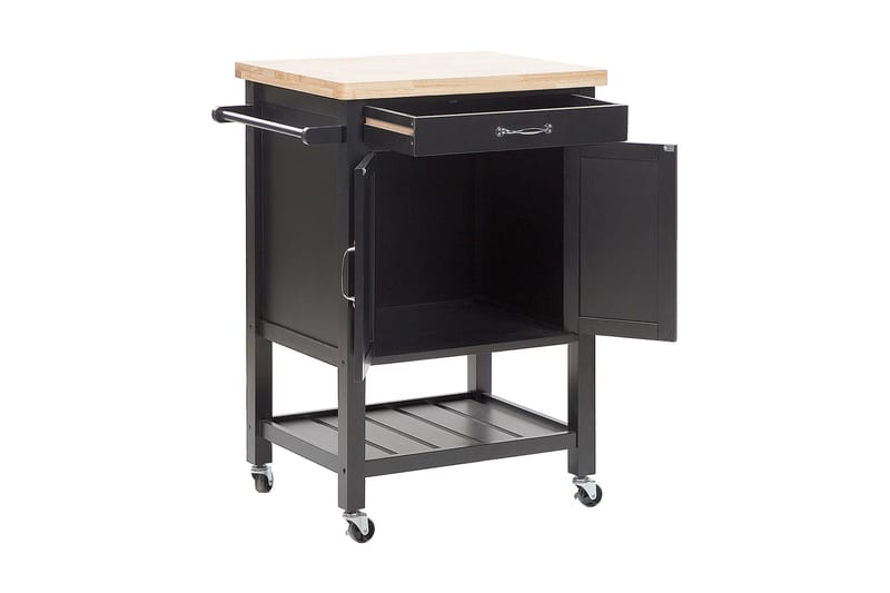 Tarjoiluvaunu Licalsi - Musta - Huonekalut - Pöytä & ruokailuryhmä - Apupöytä & sivupöytä - Tarjotinpöytä & pikkupöytä