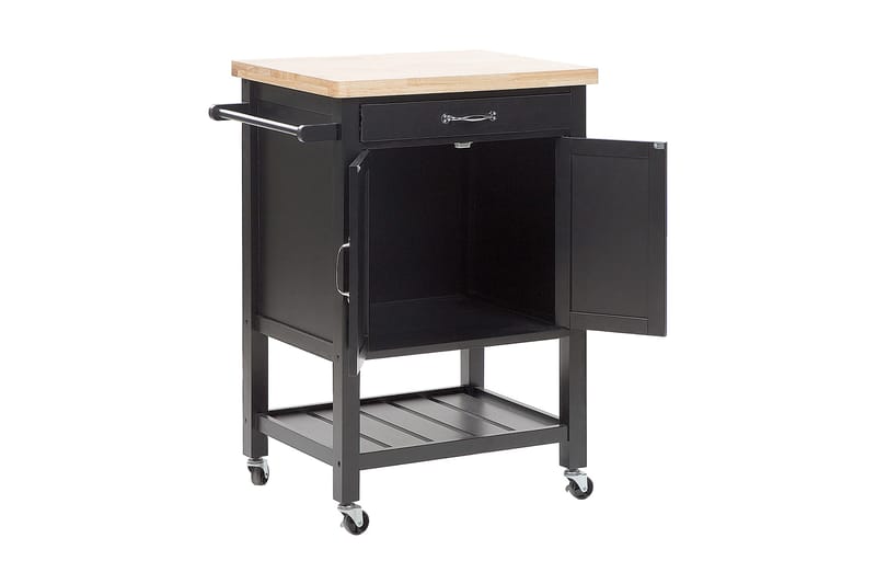 Tarjoiluvaunu Licalsi - Musta - Huonekalut - Pöytä & ruokailuryhmä - Apupöytä & sivupöytä - Tarjotinpöytä & pikkupöytä
